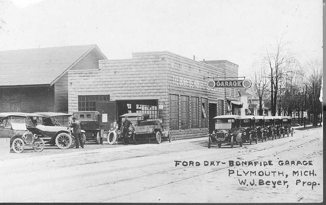 Bonafide Garage, Plymouth Mich, W.J. Beyer, Prop.