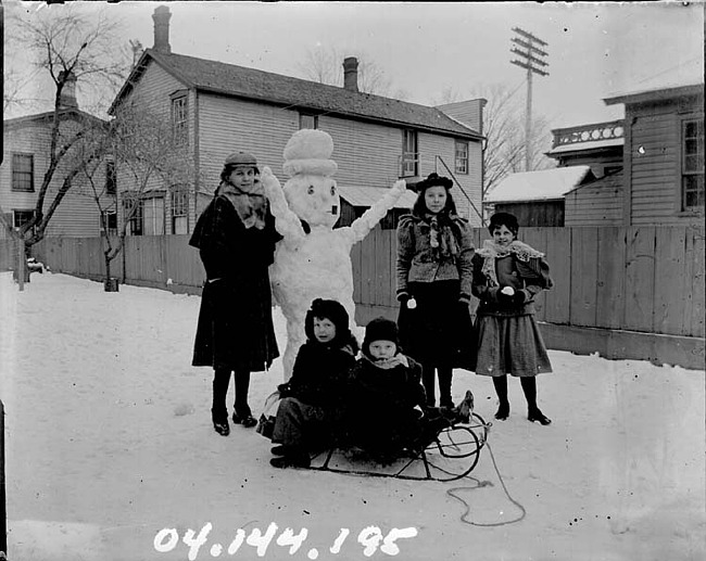 Five Children with Snowman