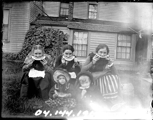 Five Children Eating Watermelon