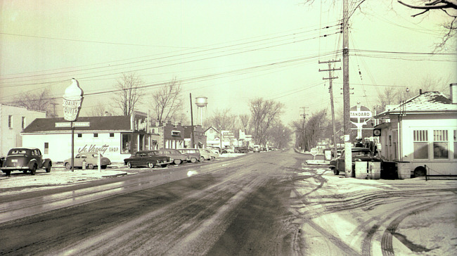 Lovers Lane looking south towards Portage Street