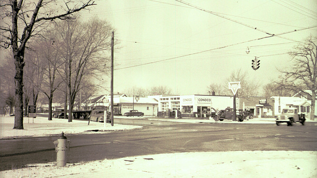 Looking northwest across the Lovers Lane and Cork Street Intersection