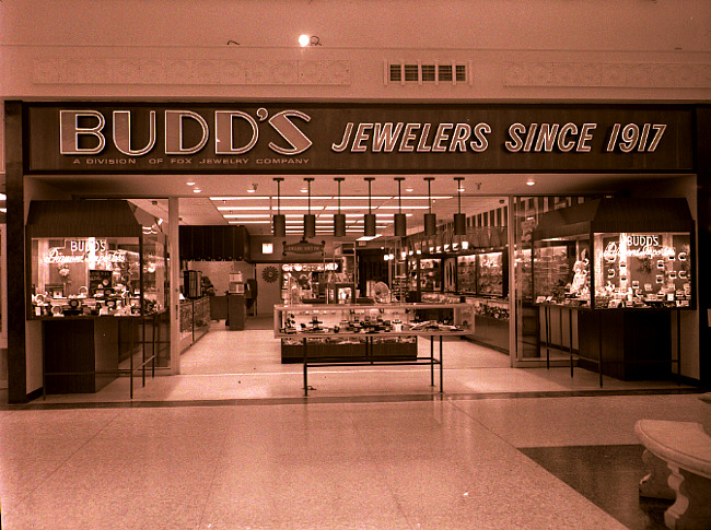 Interior of Budd's Jewelry - West Main Mall
