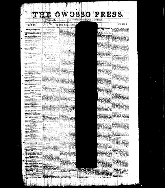 The Owosso Press. (1862 November 1)