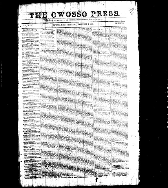 The Owosso Press. (1862 November 8)