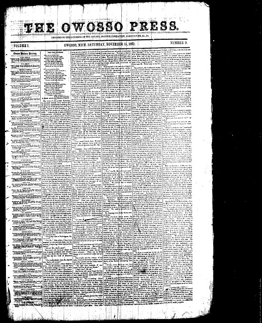 The Owosso Press. (1862 November 15)