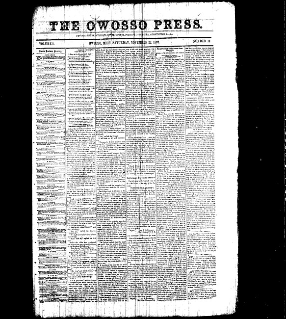 The Owosso Press. (1862 November 22)