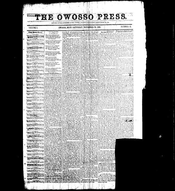 The Owosso Press. (1862 November 29)