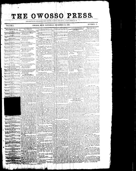 The Owosso Press. (1862 December 13)