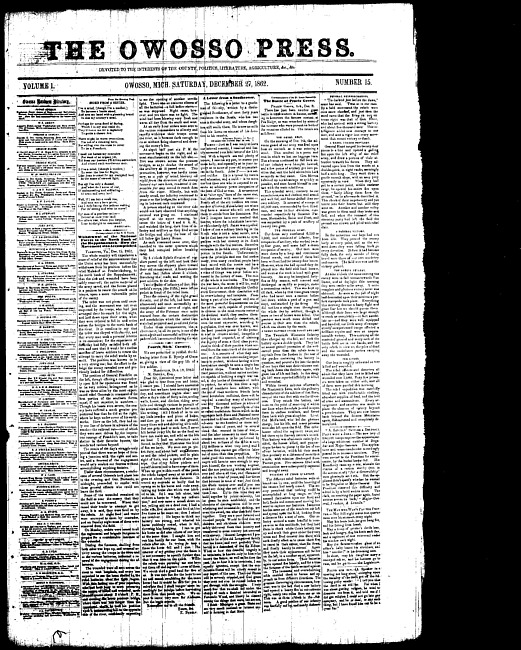 The Owosso Press. (1862 December 27)