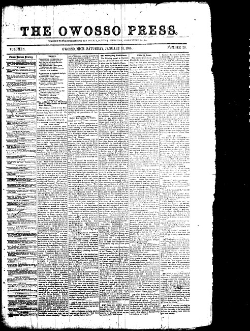 The Owosso Press. (1863 January 31)