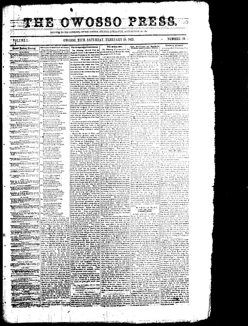 The Owosso Press. (1863 February 28)