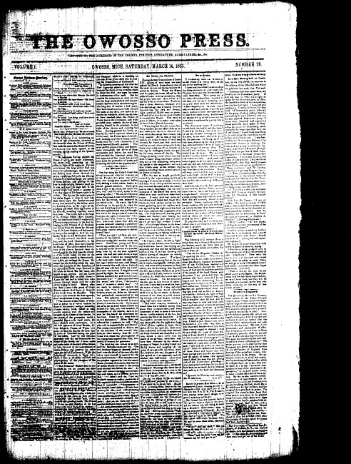 The Owosso Press. (1863 March 14)