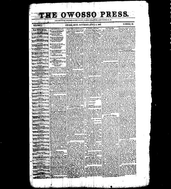 The Owosso Press. (1863 April 4)