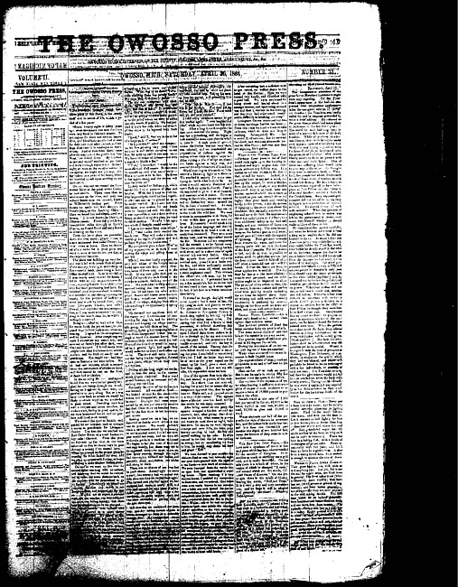 The Owosso Press. (1864 April 30)