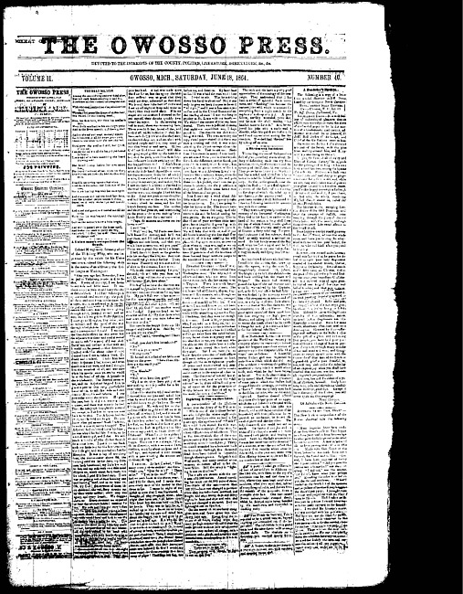 The Owosso Press. (1864 June 18)