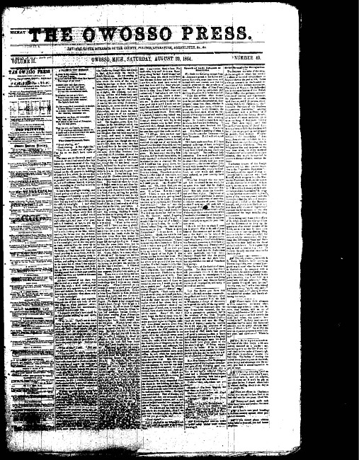 The Owosso Press. (1864 August 20)