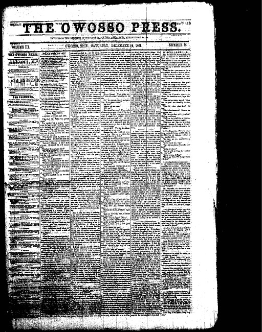 The Owosso Press. (1864 December 24)