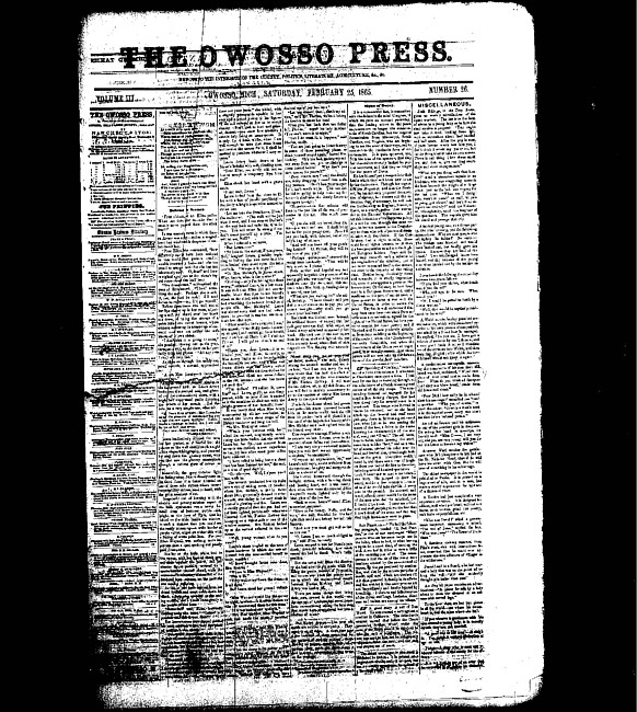 The Owosso Press. (1865 February 25)