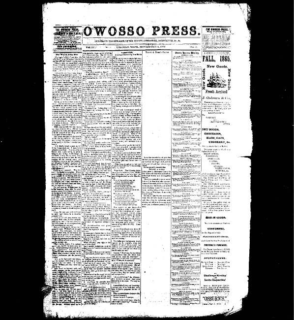 The Owosso Press. (1865 November 4)
