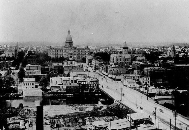 From Standpipe, Looking West at the Capitol, Lansing