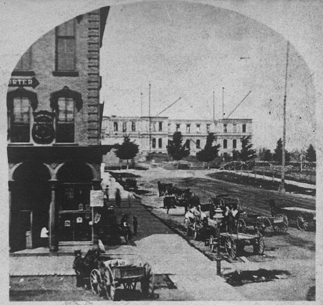 State Capitol During Construction, From Washington Avenue, Lansing