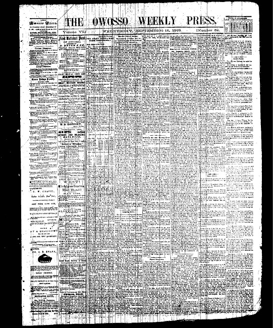 The Owosso Weekly Press. (1868 September 16)