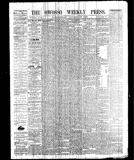 The Owosso Weekly Press. (1868 October 28)