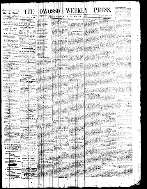 The Owosso Weekly Press. (1869 August 25)