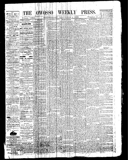 The Owosso Weekly Press. (1869 December 1)