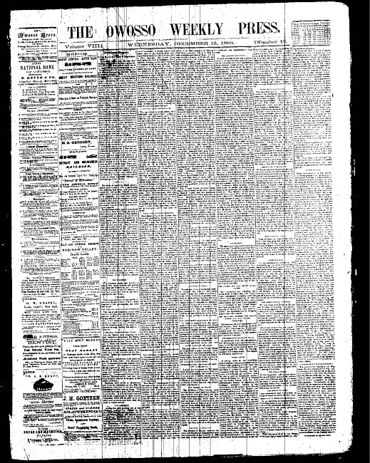The Owosso Weekly Press. (1869 December 15)