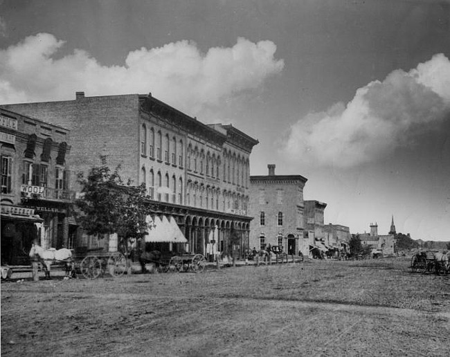 View of Corner of Michigan and Washington Avenue, Lansing