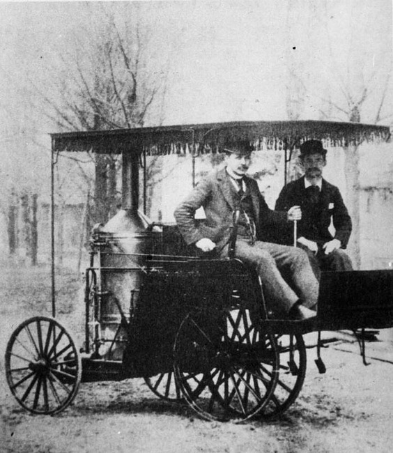 First Steam Car built by R. E. Olds, Lansing