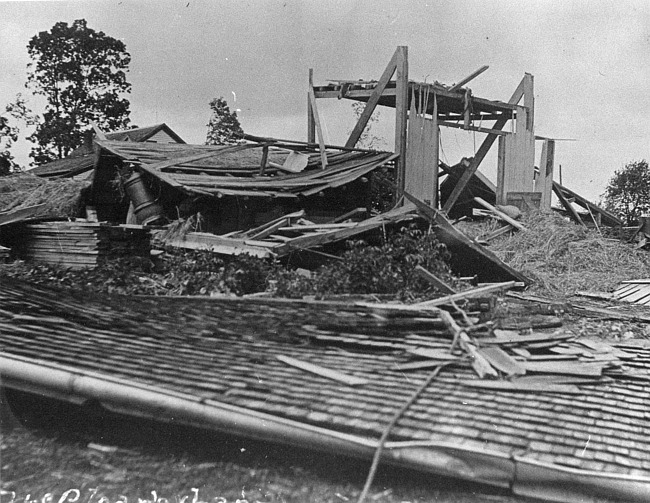 Tornado wreckage of McClear's barn