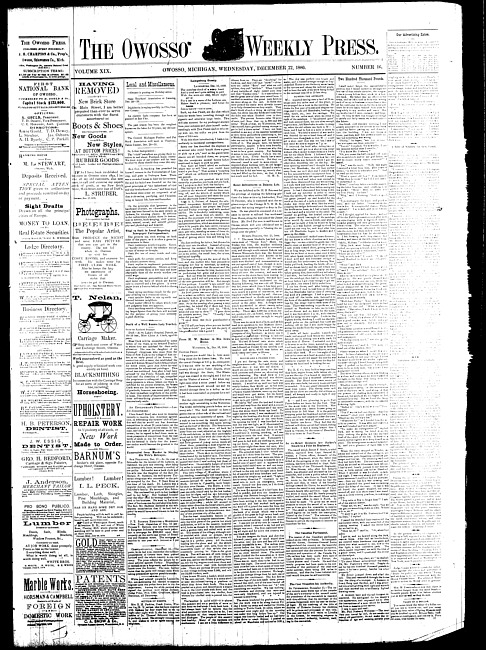 The Owosso Weekly Press. (1880 December 22)