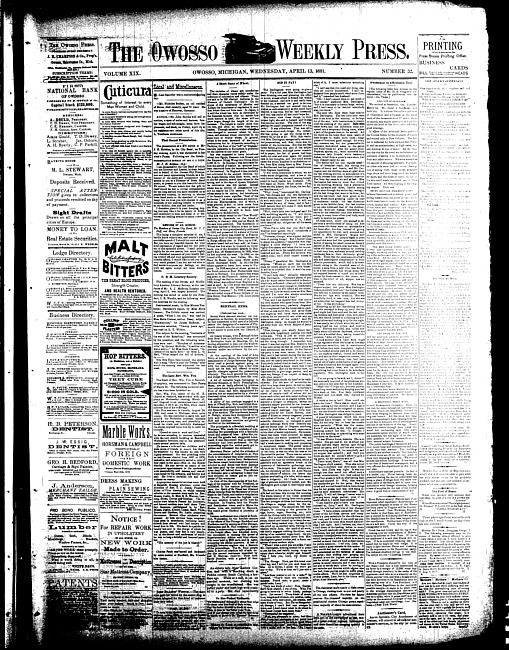 The Owosso Weekly Press. (1881 April 13)