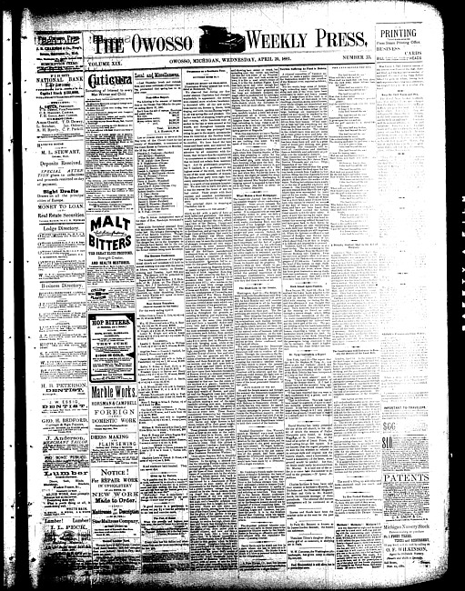 The Owosso Weekly Press. (1881 April 20)