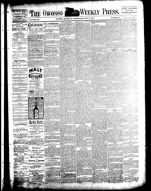 The Owosso Weekly Press. (1881 May 18)
