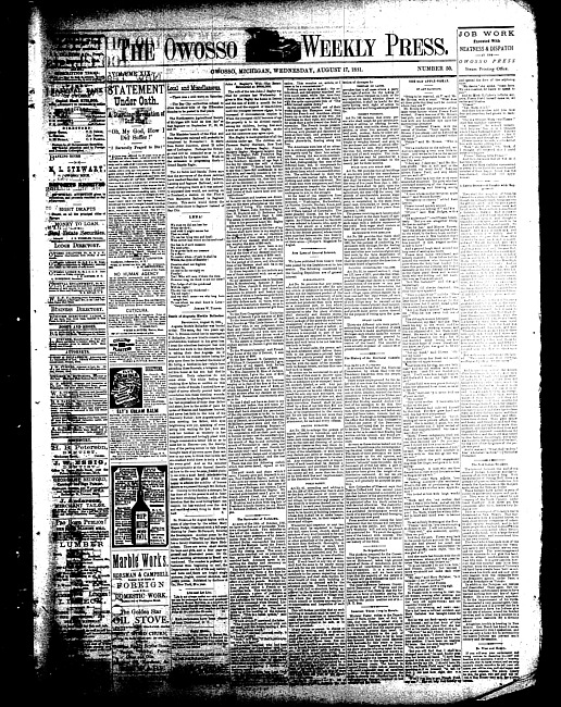 The Owosso Weekly Press. (1881 August 17)