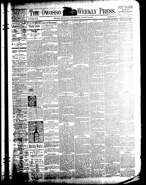 The Owosso Weekly Press. (1881 August 24)