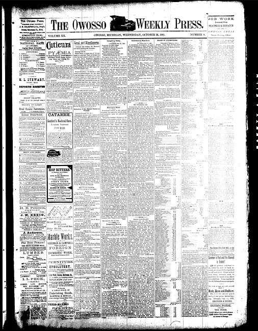 The Owosso Weekly Press. (1881 October 19)