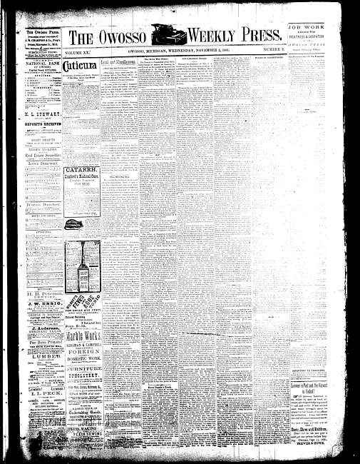 The Owosso Weekly Press. (1881 November 2)