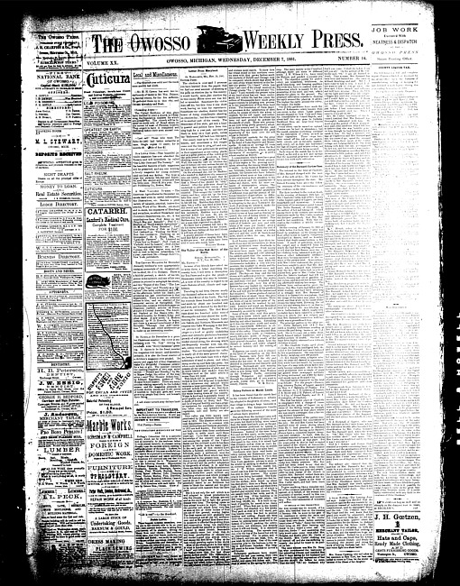 The Owosso Weekly Press. (1881 December 7)