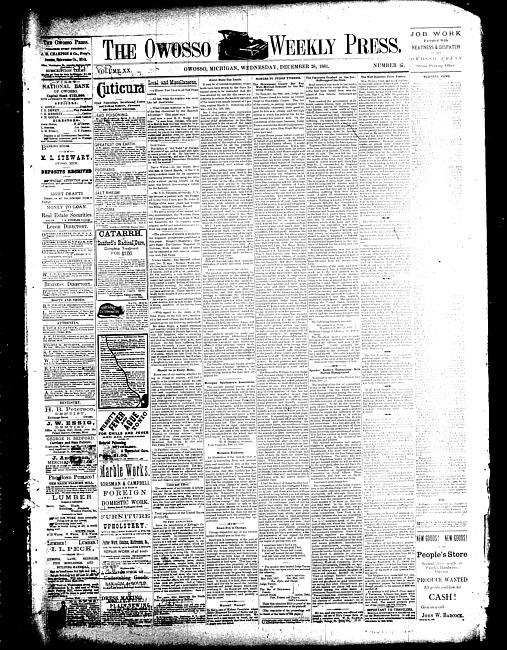 The Owosso Weekly Press. (1881 December 28)