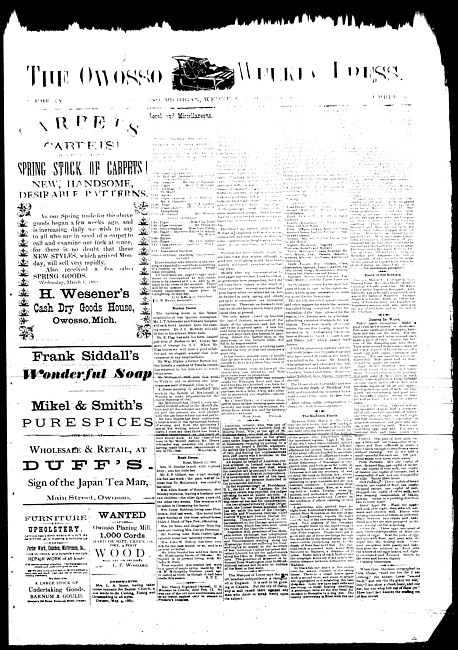 The Owosso Weekly Press. (1882 March 15)