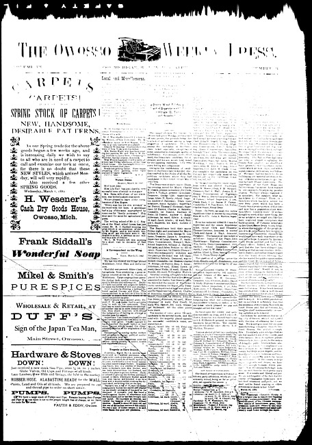 The Owosso Weekly Press. (1882 April 5)