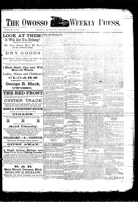 The Owosso Weekly Press. (1885 September 16)