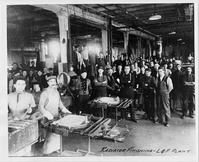 Cadillac Motor Car Company radiator finishing department