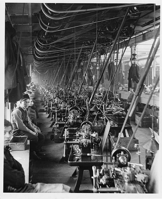 Cadillac Motor Car Company factory overhead pulleys