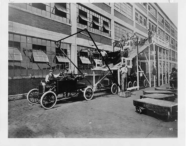 Final assembly line at Ford Motor Company factory