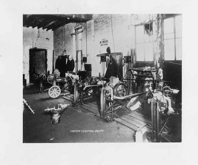 Cartercar Motorcar Company motor testing department